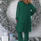 Plus-Size Dámsky Set s Kvalitnou Vyšívkou