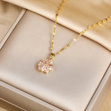 Sakura Rose Romantique Stainless Steel Necklace
