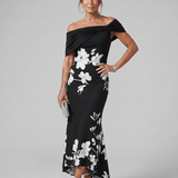 Cosma | Midi šaty s Bardot výstrihom a elegantným drapérom